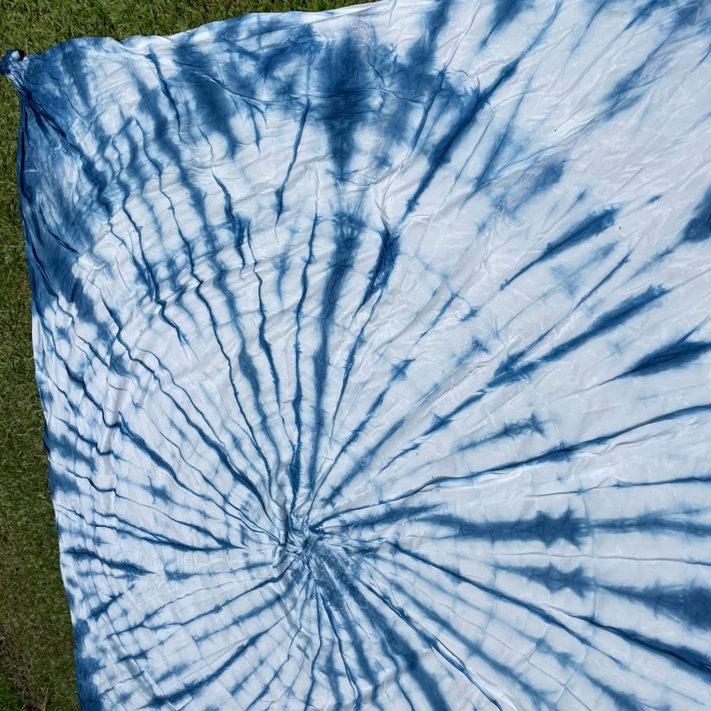 Blue and White Tie-Dye Tapestry